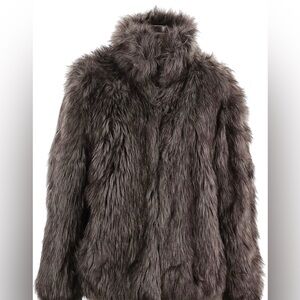 Wildflowers Faux Fur Jacket - Dark Brown